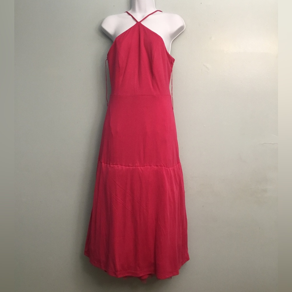 Adrianna Papell Red Halter Tiered Maxi Dress - Picture 6 of 16
